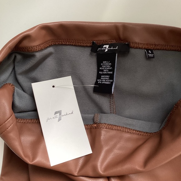 7 For All Mankind Vegan Leather Leggings, cognac brown - Picture 4 of 4